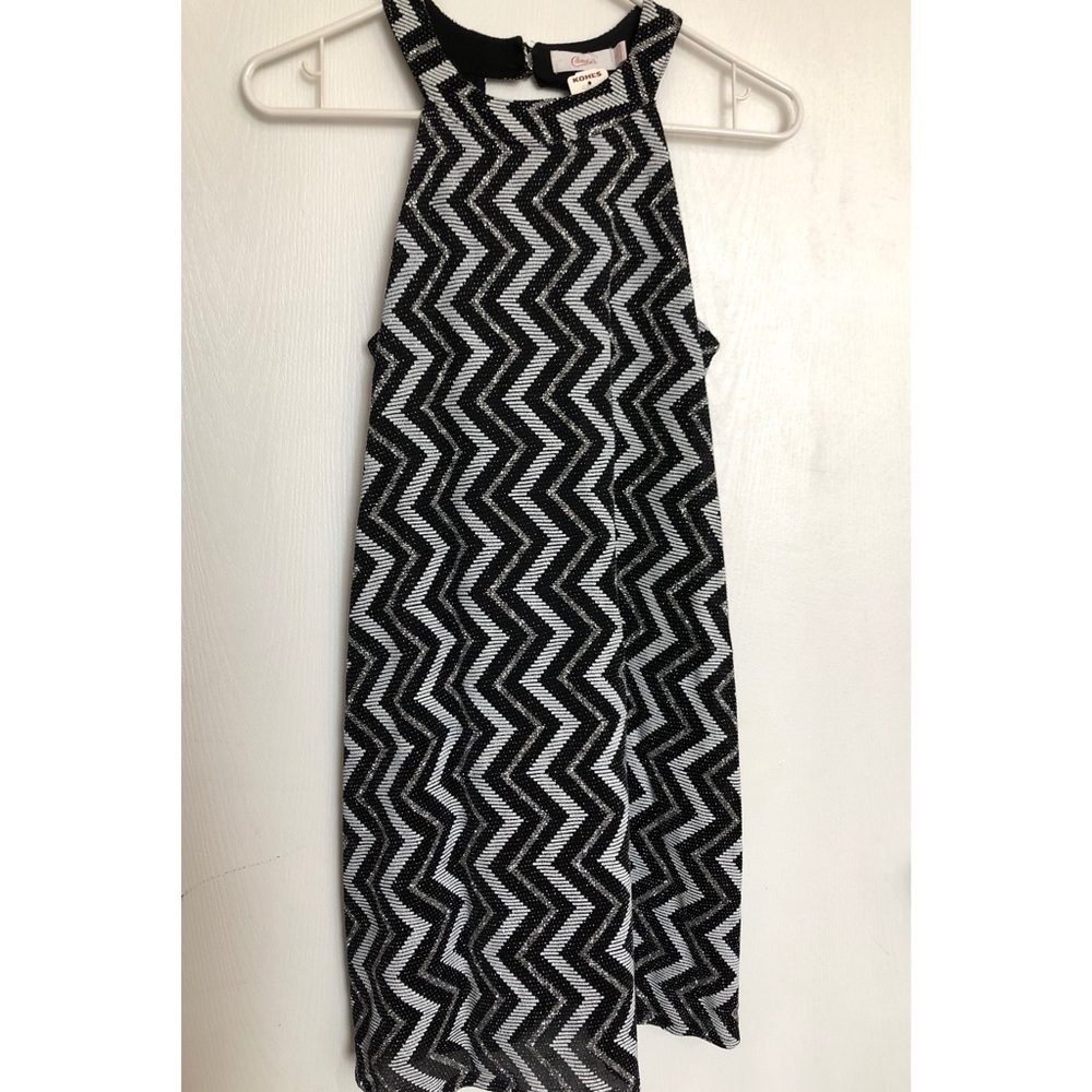 Brand New Black/White/Silver Sparkly Chevron Dress